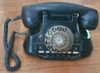 Retro, analoge telefoon, met draaischijf, zwart, bakeliet, Telecommunicatie, Vaste telefoons | Niet Draadloos, Ophalen of Verzenden