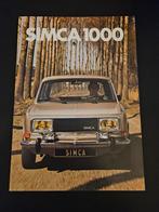 Brochure Simca 1000 1977 incl Rallye, Ophalen of Verzenden, Zo goed als nieuw, Overige merken