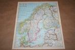 Originele oude kaart Scandinavië en Finland - ca 1925 !!, Boeken, Atlassen en Landkaarten, Gelezen, Ophalen of Verzenden