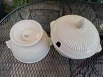 2 antieke soep terrines met deksel 24 cm, Antiek en Kunst, Antiek | Servies los, Ophalen