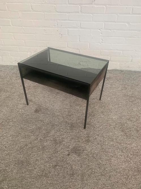Tafel Vintage pastoe jaren 60 glazen metalen Bijzettafeltje, Huis en Inrichting, Tafels | Bijzettafels, Ophalen of Verzenden