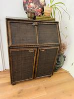 Vintage Secretaire Kast met Gevlochten Details, Ophalen, Gebruikt