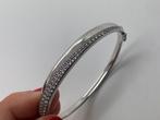 X891 Prachtige zilveren bangle armband strass, Sieraden, Tassen en Uiterlijk, Armbanden, Ophalen of Verzenden, X, Zilver, X