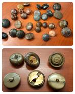 Vintage Knopen Partij - Bruin/Grijs Lederlook, Hobby en Vrije tijd, Naaien en Fournituren, Ophalen of Verzenden, Gebruikt, Knoop of Knopen