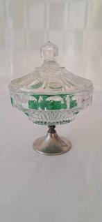 Antieke Bonbonnière 24% bleikristall op elegant pootje, Antiek en Kunst, Antiek | Glas en Kristal, Ophalen of Verzenden