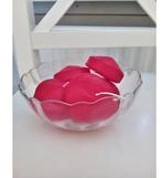 vintage arcoroc france glazen schaal + 6 rode waxinelichtjes, Schaal, Rond, Nieuw, Ophalen of Verzenden