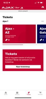 3 kaarten ajax -az lange zijde vooraan 2e ring . Topplekken!, Twee personen, Oktober