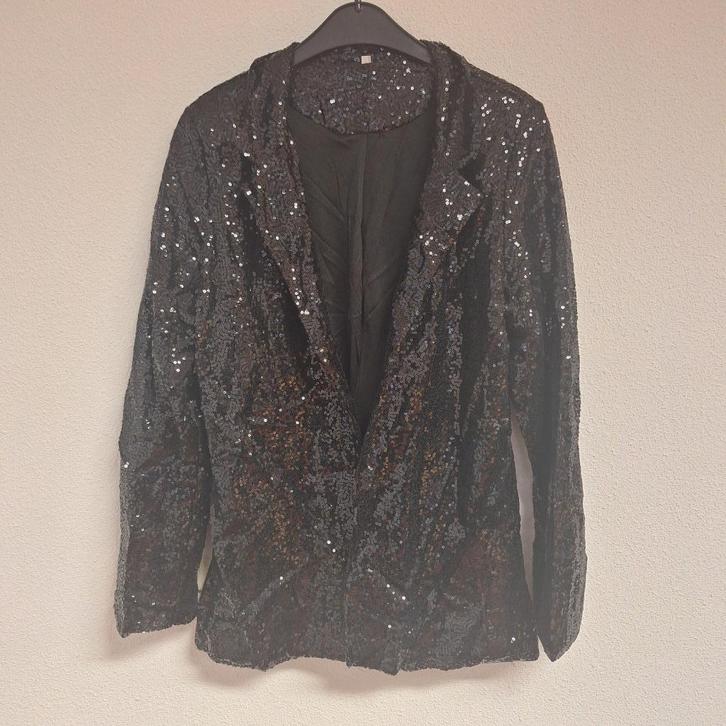 Nieuw zwart pailletten kolbert, M en L, Kleding | Dames, Jasjes, Kostuums en Pakken, Nieuw, Jasje, Maat 38/40 (M), Zwart, Ophalen of Verzenden