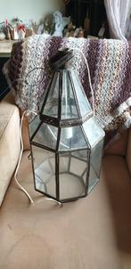 Grote oosterse? Hanglamp glas metaal, Huis en Inrichting, Lampen | Hanglampen, Gebruikt, Ophalen, Glas