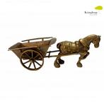 Vintage Bronzen Paard aan Wagen, Antiek en Kunst, Antiek | Koper en Brons, Ophalen of Verzenden, Brons