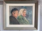 Charmant schilderij “Boer en Boerin” – Courtoy, Antiek en Kunst, Ophalen of Verzenden