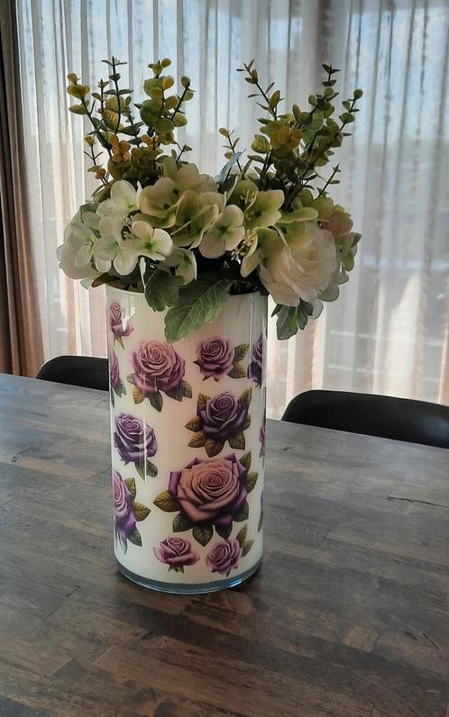 Vaas. Handgemaakt. Decoupage, Huis en Inrichting, Woonaccessoires | Vazen, Nieuw, Minder dan 50 cm, Ophalen of Verzenden