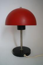 Vintage rood zwart metaal mushroom paddenstoel tafellamp., Huis en Inrichting, Lampen | Tafellampen, Gebruikt, Ophalen of Verzenden
