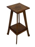 Vintage Hoog Plantentafel/Kruk Eiken Hout, Jaren '60, Huis en Inrichting, Minder dan 55 cm, Gebruikt, Vintage, 60 cm of meer