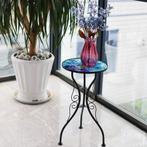IJzer-Glas Pauw Ronde Zij-tafeltje Mozaïek bijzettafel Nieuw, 45 tot 60 cm, Minder dan 55 cm, Rond, Nieuw