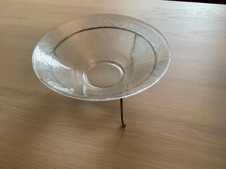 Glazen schaal op standaard met nog wat kerstspulletjes, Diversen, Kerst, Gebruikt, Ophalen of Verzenden