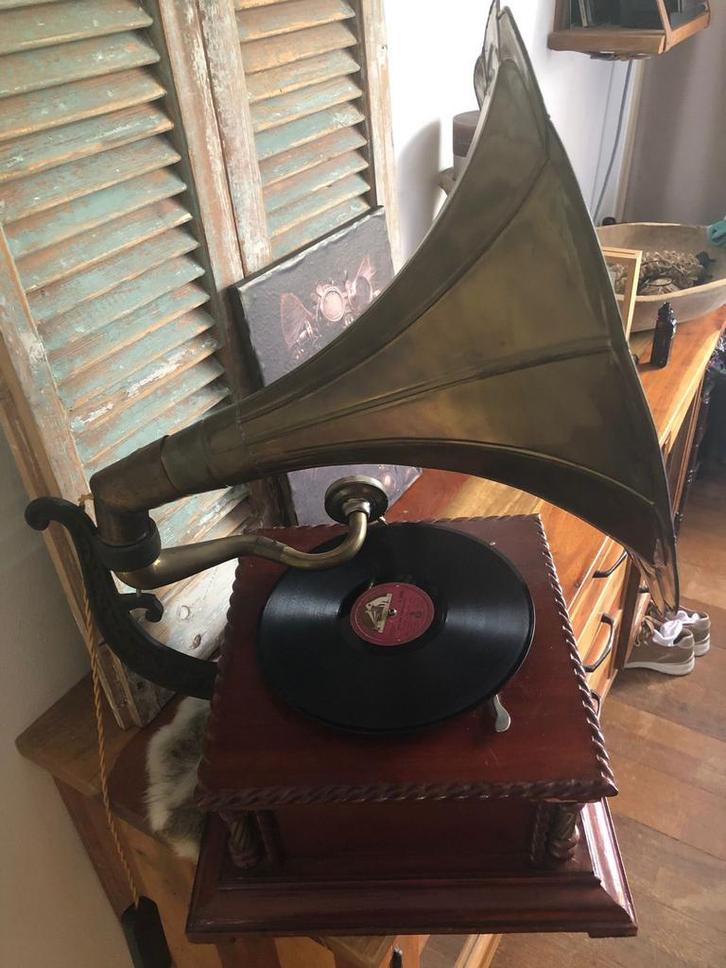Grammofoonlamp His Masters Voice - Box-Art Design, Audio, Tv en Foto, Platenspelers, Refurbished, Platenspeler, Overige merken