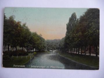 oude ansichtkaart - WESTERSINGEL en MAURITSWEG ROTTERDAM - beschikbaar voor biedingen