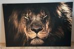 Canvas Schilderij Leeuw - 100x150cm, Huis en Inrichting, Woonaccessoires | Schilderijen, Tekeningen en Foto's, Ophalen, Zo goed als nieuw