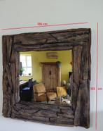 Grote Wandspiegel  Gerecycled teakhout 106x103, Antiek en Kunst, Ophalen