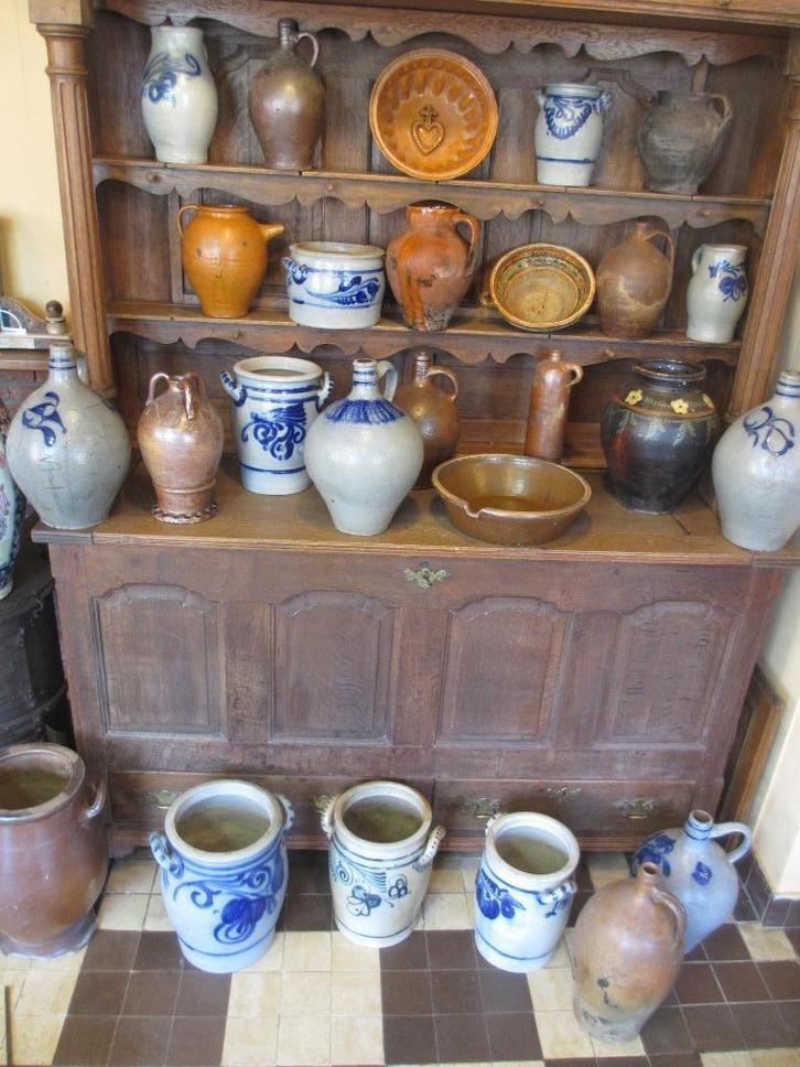 Groep diverse antieke Keulse potten steengoed, 17e 18e eeuws, Antiek en Kunst, Antiek | Keramiek en Aardewerk, Ophalen of Verzenden