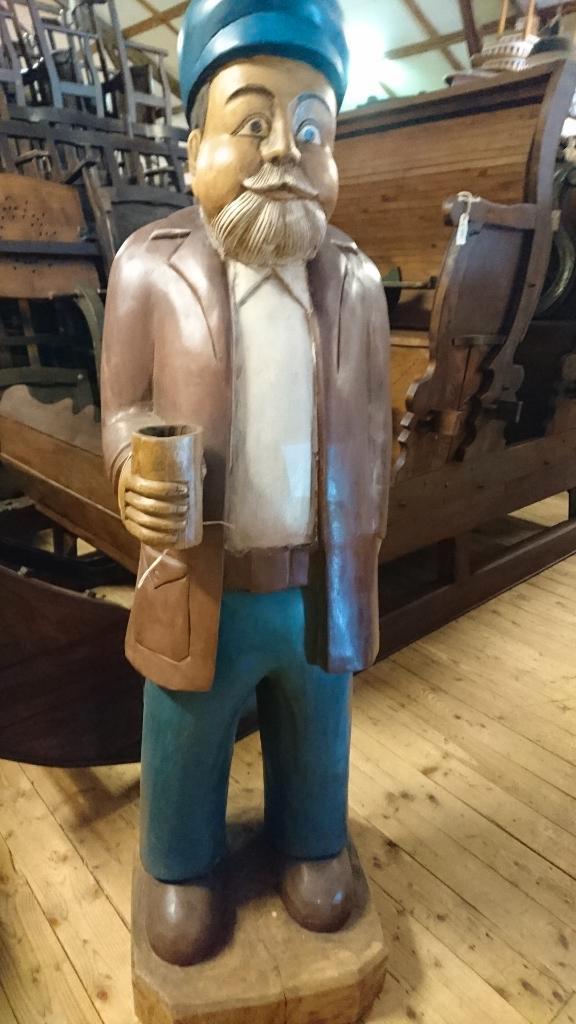 Houten beeld echt antiek de kapitein mooie scheepsdecoraties, Antiek en Kunst, Curiosa en Brocante, Ophalen
