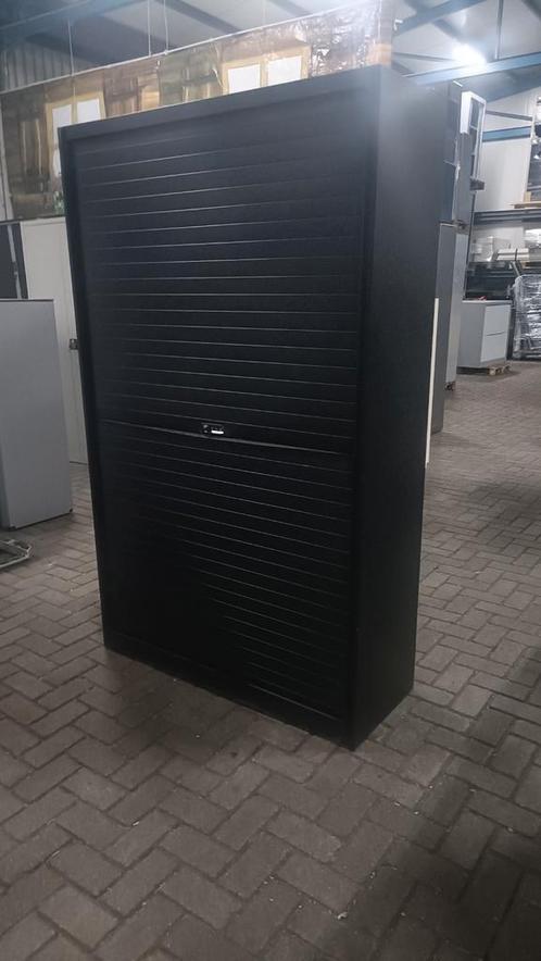 Zwarte metalen horizontale roldeurkast,gereedschapladenkkast, Huis en Inrichting, Kasten | Roldeurkasten en Archiefkasten, Gebruikt