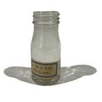 Vintage glazen FLESJE met oud etiket gemaakt in 1960, Ophalen of Verzenden