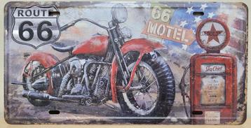 Route 66 motor benzinepomp license plate metalen reclamebord beschikbaar voor biedingen