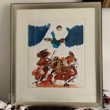 Originele ingelijste tekening van Robert Terwindt beschikbaar voor biedingen