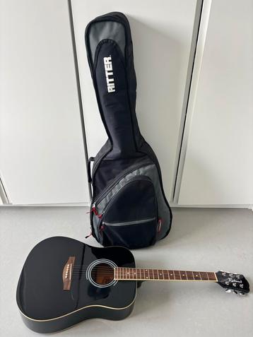 Richwood RD-12-BK Akoestische Gitaar + Ritter Hoes beschikbaar voor biedingen