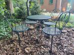 Metalen Gietijzeren Tuinset - 4 Personen, Ophalen, Gebruikt, Metaal