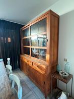 Grote zware teakhouten buffetkast servieskast vitrinekast, Huis en Inrichting, Kasten | Buffetkasten, Ophalen, 150 tot 200 cm