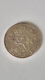2 1/2 Gulden 1959 - Koningin Juliana, Koningin Juliana, Zilver, Ophalen of Verzenden, Losse munt