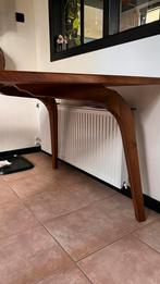 Jaren 60 stijl tafel, massief walnoot, retro, Huis en Inrichting, Tafels | Sidetables, Ophalen, Gebruikt, 75 cm of meer, 150 tot 200 cm