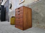 Zweedse Mid Century Design Ladenkast Teak Vintage Lade Kast, Gebruikt, 5 laden of meer, Grenenhout, Minder dan 100 cm