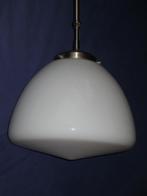 hanglamp, verstelbaar, melkglas vintage, Huis en Inrichting, Lampen | Hanglampen, Ophalen of Verzenden, Glas, Minder dan 50 cm
