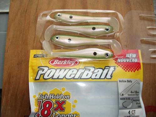 4 stuks Berkley Powerbait Hollow Belly roofvis shads, Watersport en Boten, Hengelsport | Roofvissen, Nieuw, Overige typen, Ophalen of Verzenden