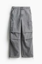Grijze Demin Parachutebroek van H&M maat XS, Ophalen of Verzenden, Zo goed als nieuw, Blauw, W27 (confectie 34) of kleiner