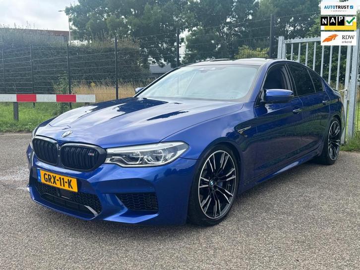 BMW 5-serie M5 F90 Carbon Dak Marina Blue 360Cam HuD KANON, Auto's, BMW, Bedrijf, Te koop, 5-Serie, 360° camera, 4x4, ABS, Achteruitrijcamera