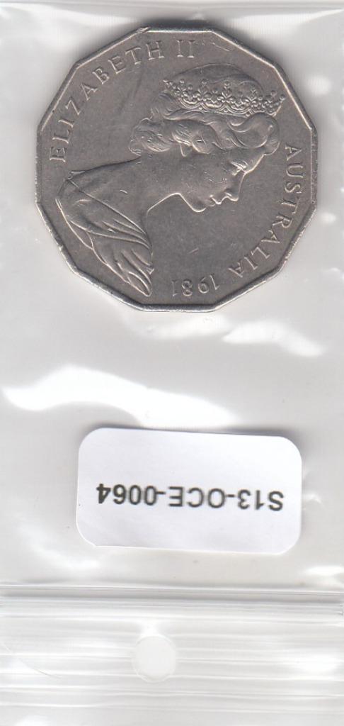 S13-OCE-0064-M01 Australia 50 Cents VF 1981 KM68, Postzegels en Munten, Munten | Oceanië, Verzenden