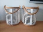 2 Windlichten met Touw, Bruin, Ophalen of Verzenden, Zo goed als nieuw, Hout