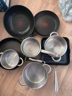 Diverse pannen Tefal & BK, Huis en Inrichting, Keuken | Potten en Pannen, Ophalen, Gebruikt, Inductieplaat, Pannenset