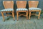 Rotanstoel,Riet,kussens,Vintage,gevlochten,Rotan,creme,Stoel, Ophalen, Riet of Rotan, Zo goed als nieuw, Modern
