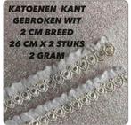 Katoenen kant - 2 cm breed x 3 stuks - RESTANT, Hobby en Vrije tijd, Naaien en Fournituren, Ophalen of Verzenden, Zo goed als nieuw
