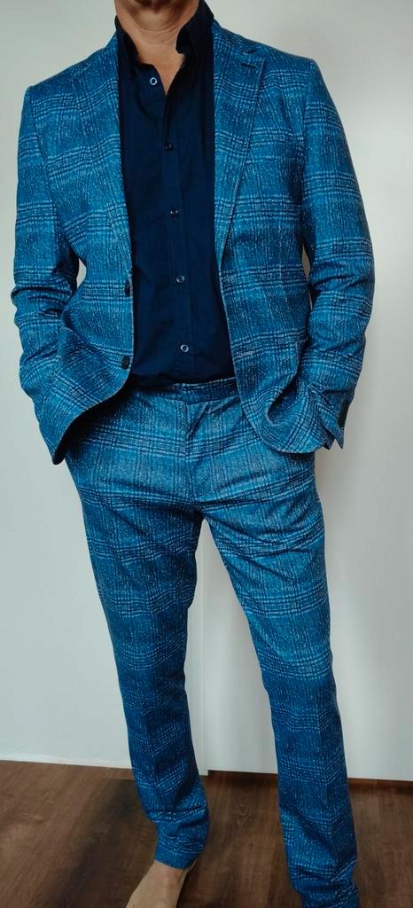 Blauw Kostuum Innocente, maat 48, Kleding | Heren, Kostuums en Colberts, Zo goed als nieuw, Maat 48/50 (M), Blauw, Ophalen of Verzenden