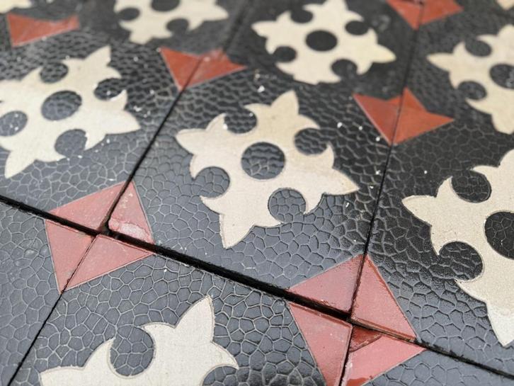 10m2 oude motief cement tegels 20x20x2cm., Tuin en Terras, Tegels en Klinkers, Gebruikt, Overige typen, Overige materialen, 10 m² of meer