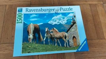 NIEUW Ravensburger 1500 puzzel premium soft click paarden  beschikbaar voor biedingen