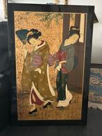 Japans lakpaneel met Geisha voorstelling, Antiek en Kunst, Ophalen of Verzenden