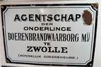antiek emaille reclamebord Boerenbrandwaarborg, Ophalen of Verzenden